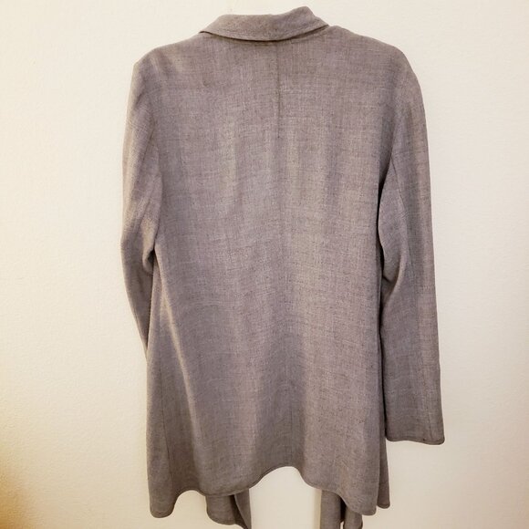 DB Life by Dana Buchman Grey Open Front Lightweight Wool Blend Jacket Size L EUC - Picture 6 of 9